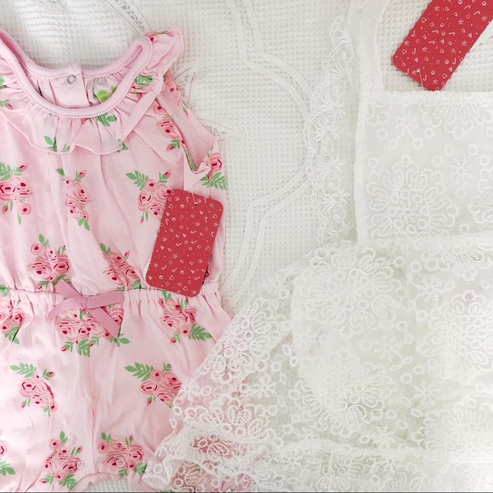 Adorable SET of little outfits | lace & floral